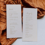 Modern Chic Vintage Gold Flat Wedding Program<br><div class="desc">This minimalist chic vintage gold flat wedding program is perfect for a simple wedding. The neutral boho design features rustic unique and stylish bohemian typography in a minimal gold and ivory cream colour. Include the name of the bride and groom, the wedding date and location, thank you message, order of...</div>