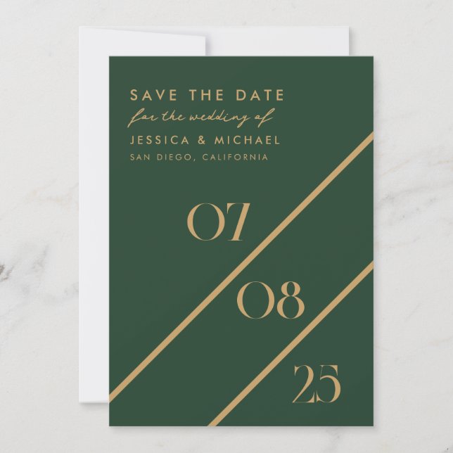 Modern Chic Wedding Date Save the Date (Front)