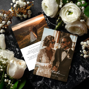Modern Chic Wedding Thank You Card - With Thanks