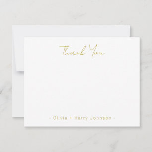 Modern Chic Wedding Thank You White Flat Note Card
