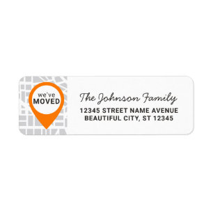 Modern Chic We've Moved Map Pin New Address Moving
