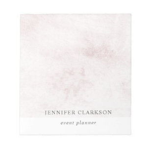Modern chic white brushed marble personalized notepad