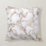 Modern Chic White Gold Foil Marble Pattern Throw Pillow<br><div class="desc">This chic and elegant marble pattern is a trendy and unique twist on a classic pattern. Marbles are all the rage right now and this original design has been infused with faux printed gold foil marble veins on a white stone. It’s the perfect choice for the fashionable, stylish, and contemporary...</div>