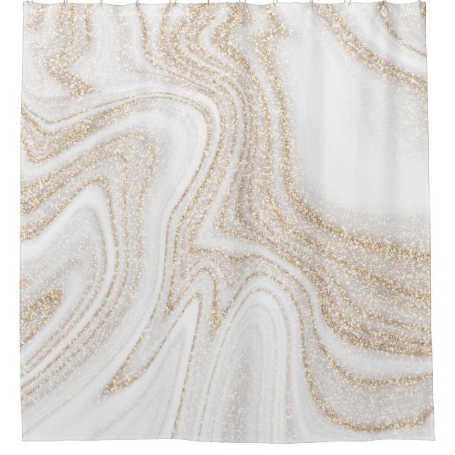 Modern chic white marble gold glitter (Front)