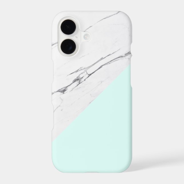 Modern chic white marble with aqua accent color (Back)