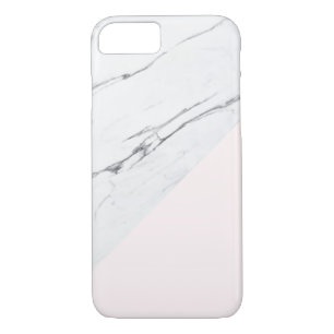 Modern chic white marble with pink accent color Case-Mate iPhone case