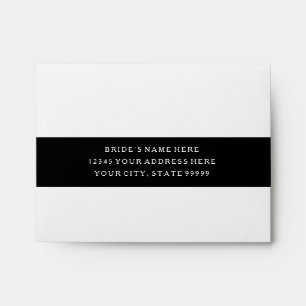 MODERN Chic Wide Stripe RSVP response Roses Floral Envelope
