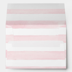 MODERN Chic Wide Stripes w Roses A7 Wedding Invite Envelope