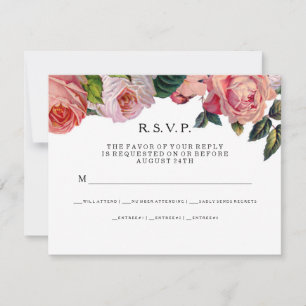 MODERN Chic Wide Stripes w Roses, Mint Green Invitation