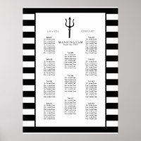 MODERN Chic Wide Stripes w Trident Wedding Seating