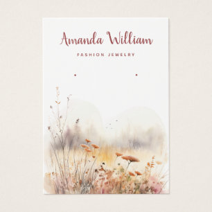 Modern chic wildflower floral earring display card