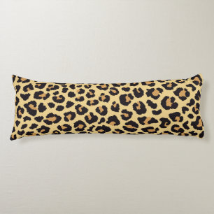 Modern Chic Wildlife Leopard Animal Print Pattern Body Pillow
