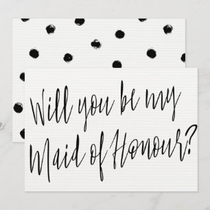 Modern Chic "Will you be my maid of honor" Invitation