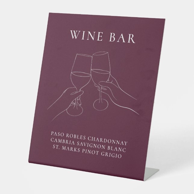 Modern Chic Wine Bar Pedestal Sign (Front)