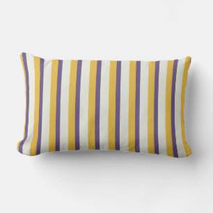 Modern chic yellow and purple stripes pillow