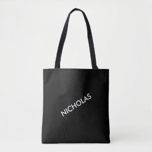 Modern Chic You Name It Personalized Black Tote Bag