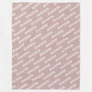 Modern Chic You Name It Personalized Dusty Pink Fleece Blanket