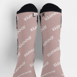 Modern Chic You Name It Personalized Dusty Pink Socks
