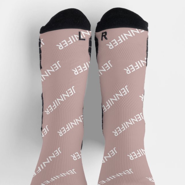 Modern Chic You Name It Personalized Dusty Pink Socks (Top)