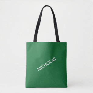 Modern Chic You Name It Personalized Green Tote Bag
