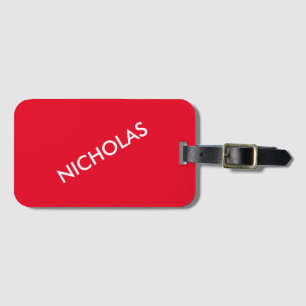 Modern Chic You Name It Personalized Vivid Red Luggage Tag