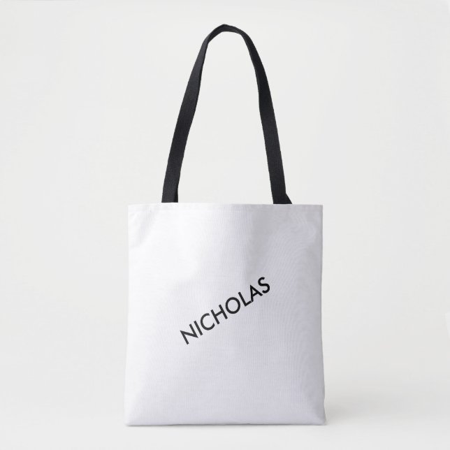 Modern Chic You Name It Personalized White Tote Bag (Front)