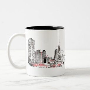 Modern Chicago Skyline Two-Tone Coffee Mug