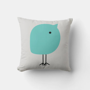 Modern Chick Baby Nursery Pillow, Turquoise & Grey Throw Pillow