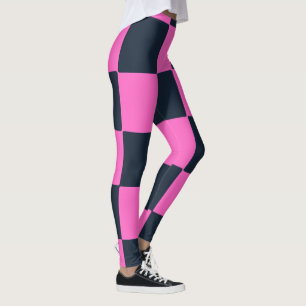 Modern Chick Blue Black & Pink Plaid Leggings