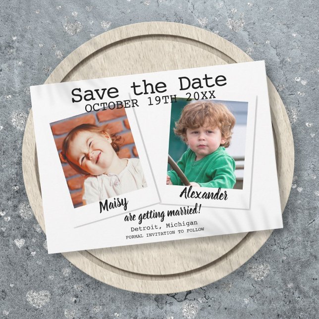 Modern Childhood Photos Wedding  Save The Date (Modern Childhood Photos Wedding Save The Date)