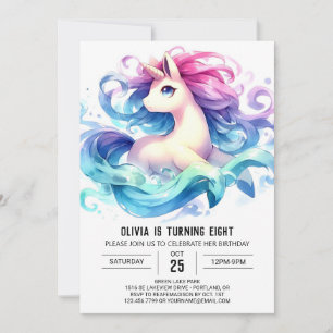  Modern Children Horse Birthday  Invitation