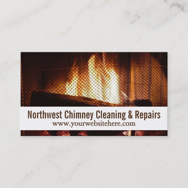 Modern Chimney Sweep Cleaning & Repairs Business Card (Front)