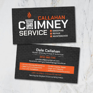 Modern Chimney Sweep & Fireplace Services Business Card