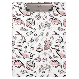 Modern Chinese Cuisine Ink Drawing Clipboard