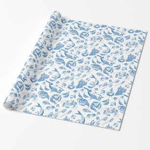 Modern Chinese Cuisine Ink Drawing Wrapping Paper
