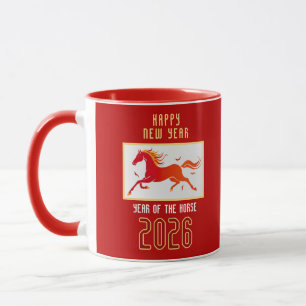 Modern Chinese Fire Horse New Year 2026  Mug
