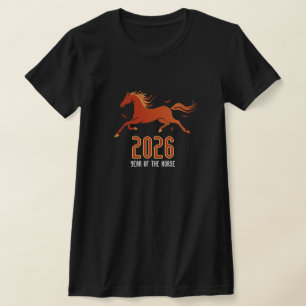 Modern Chinese Fire Horse New Year 2026 T-Shirt