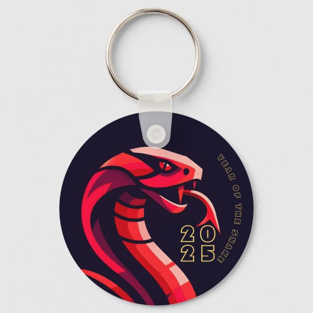 Modern Chinese New Year Snake 2025 BRK05 Keychain (Front)