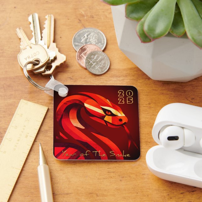Modern Chinese New Year Snake 2025 BSqK03 Keychain (Desk)