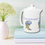 Modern  Chinoiserie High-Heel Shoe Bridal shower<br><div class="desc">Modern Elegant Floral Chinoiserie High-Heel Shoe Bridal Shower Teapot Elevate your bridal shower with an elegant touch of artistry and sophistication with our "Modern Elegant Floral Chinoiserie High-Heel Shoe Teapot." The teapot reads: "Fashionably Spilling the Tea." This exquisite piece is more than just a teapot; it's a statement of style...</div>