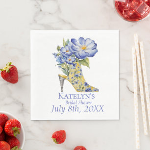 Modern Chinoiserie High-Heel Shoe Bridal Shower  Napkin