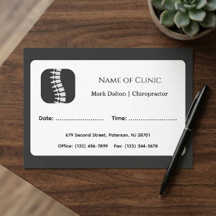 Modern Chiropractor Appointment Reminder Card