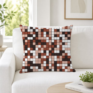 Modern Choco Geometric Pattern Throw Pillow