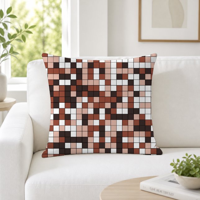 Modern Choco Geometric Pattern Throw Pillow (Creator Uploaded)
