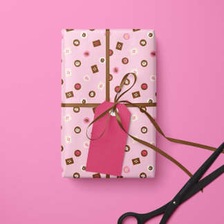 Modern Chocolate Bonbons- Wrapping Paper- Pink Wrapping Paper