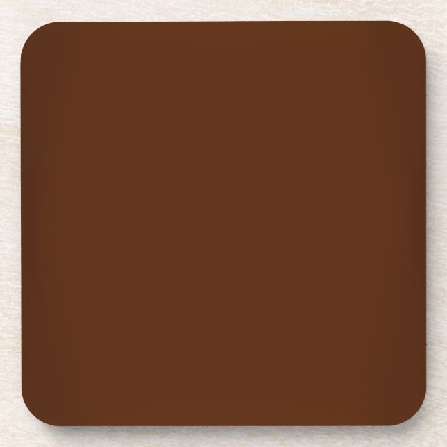 Modern Chocolate Brown Customizable Coaster (Front)