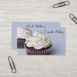 Modern Chocolate Cupcakes Sprinkle Frosting Business Card