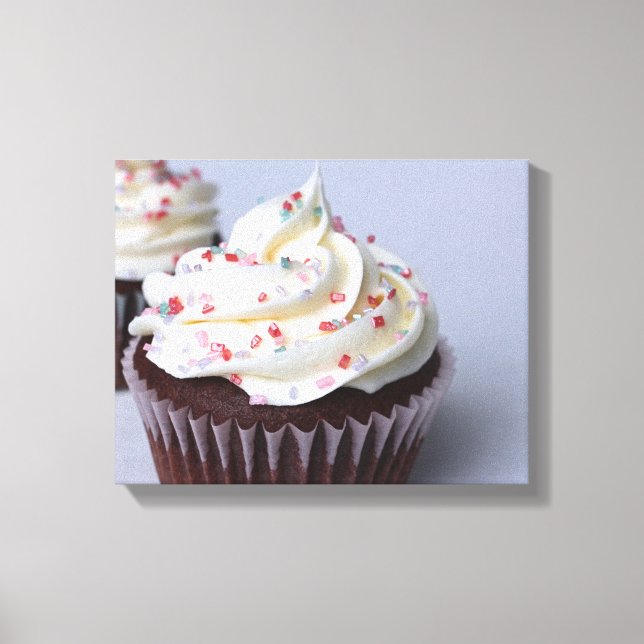 Modern Chocolate Cupcakes with Sprinkles Canvas Print (Front)