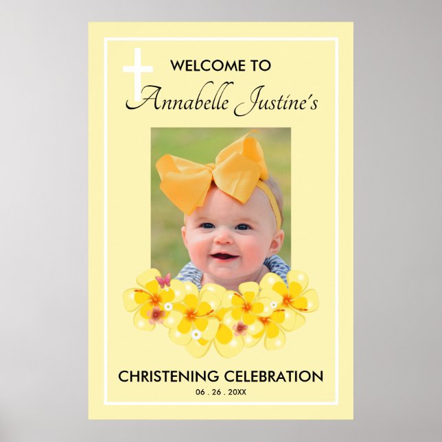 Modern CHRISTENING DAME Événement Affiche de bienv (Devant)