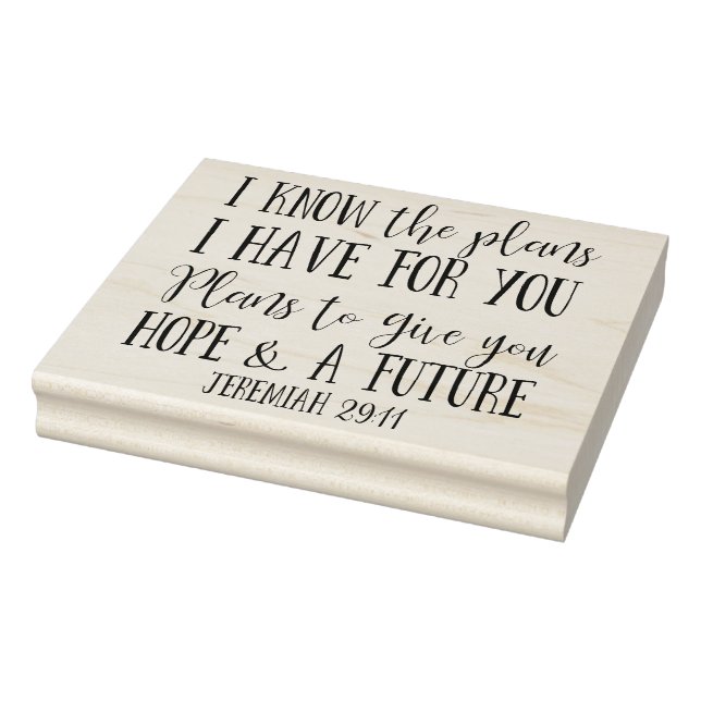 Modern Christian Bible Verse Typography Rubber Stamp (Stamp)